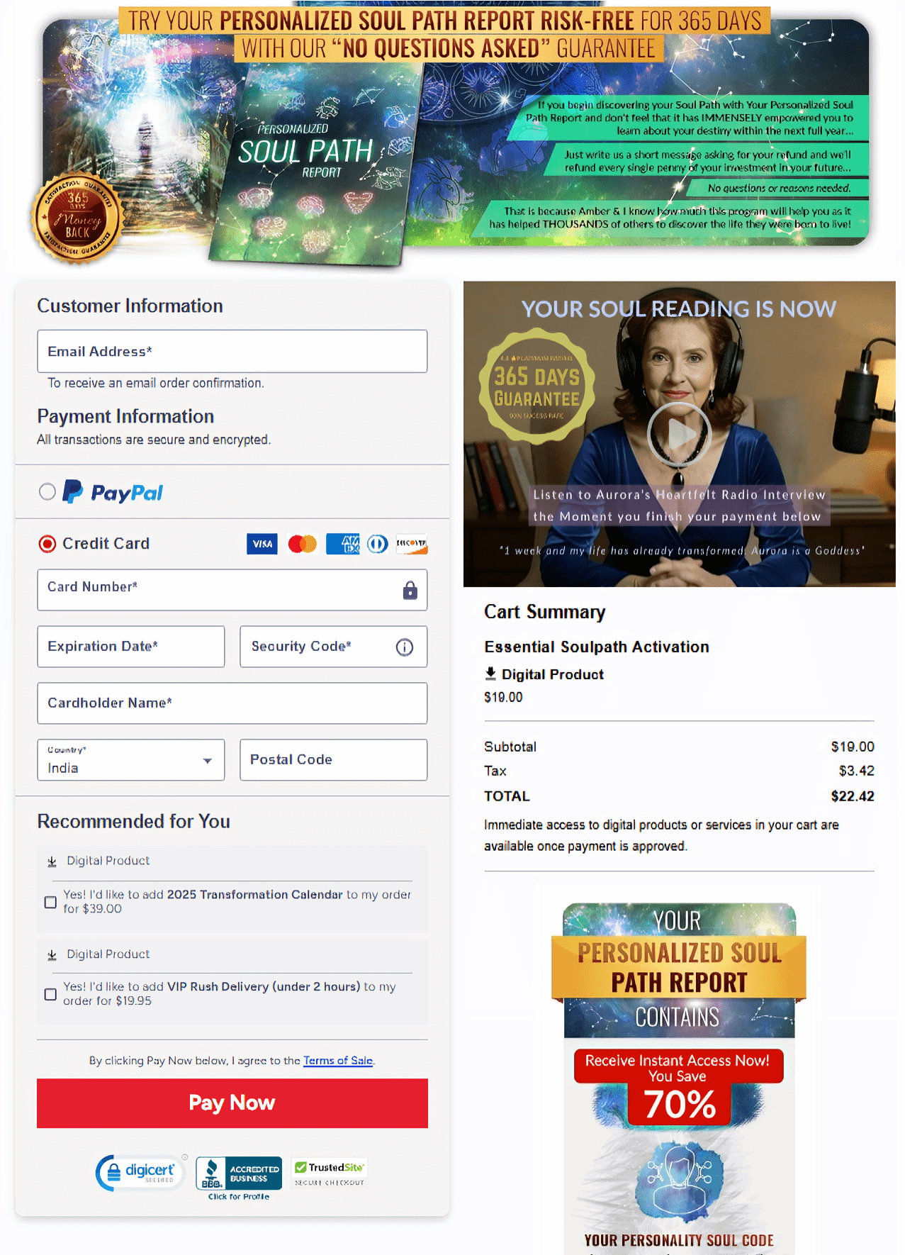 soul manifestation checkout page